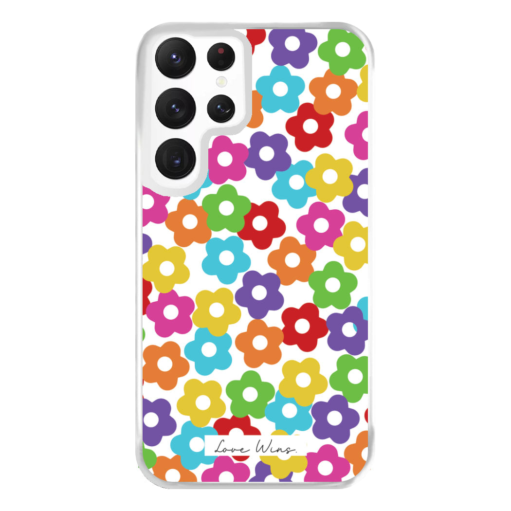 Rainbow Flowers Phone Case for Galaxy S22 Ultra