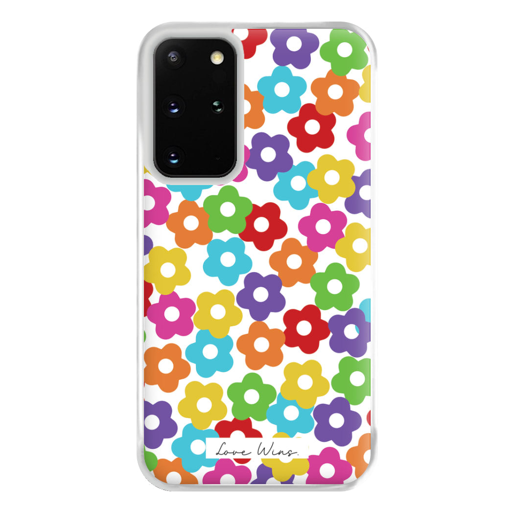 Rainbow Flowers Phone Case for Galaxy S20 Plus