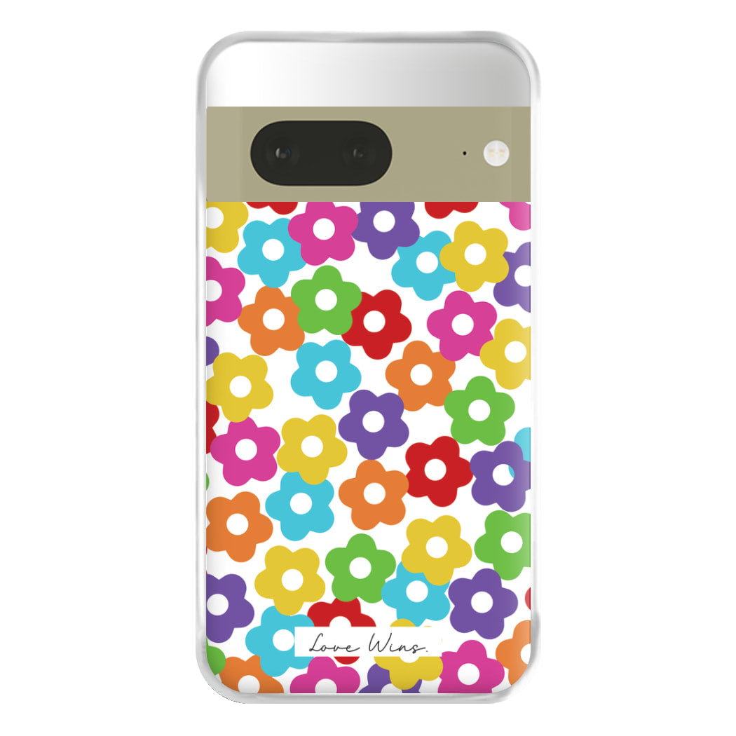 Rainbow Flowers Phone Case for Google Pixel 7a