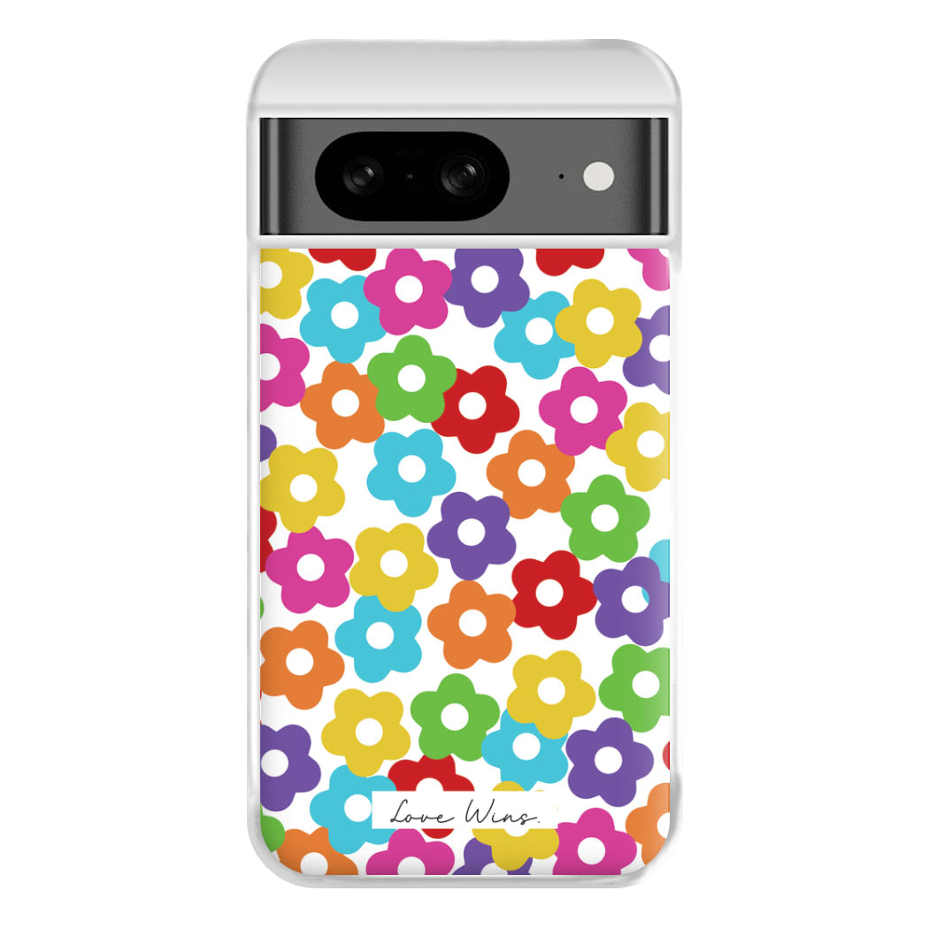 Rainbow Flowers Phone Case for Google Pixel 8