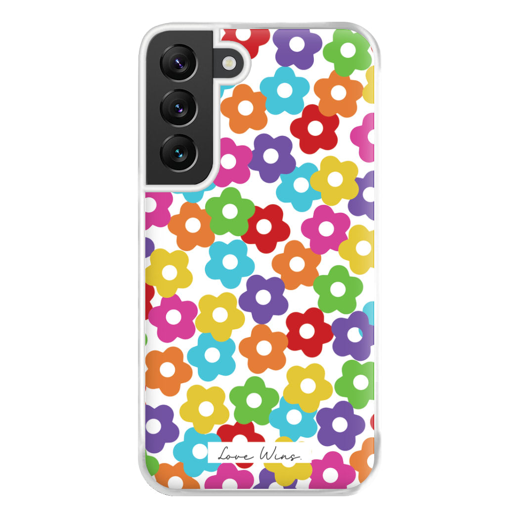 Rainbow Flowers Phone Case for Galaxy S22 Plus