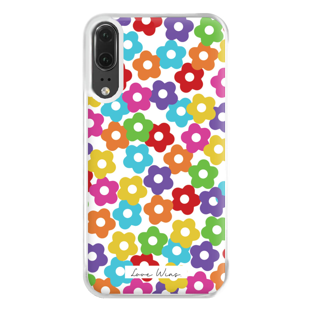 Rainbow Flowers Phone Case for Huawei P20