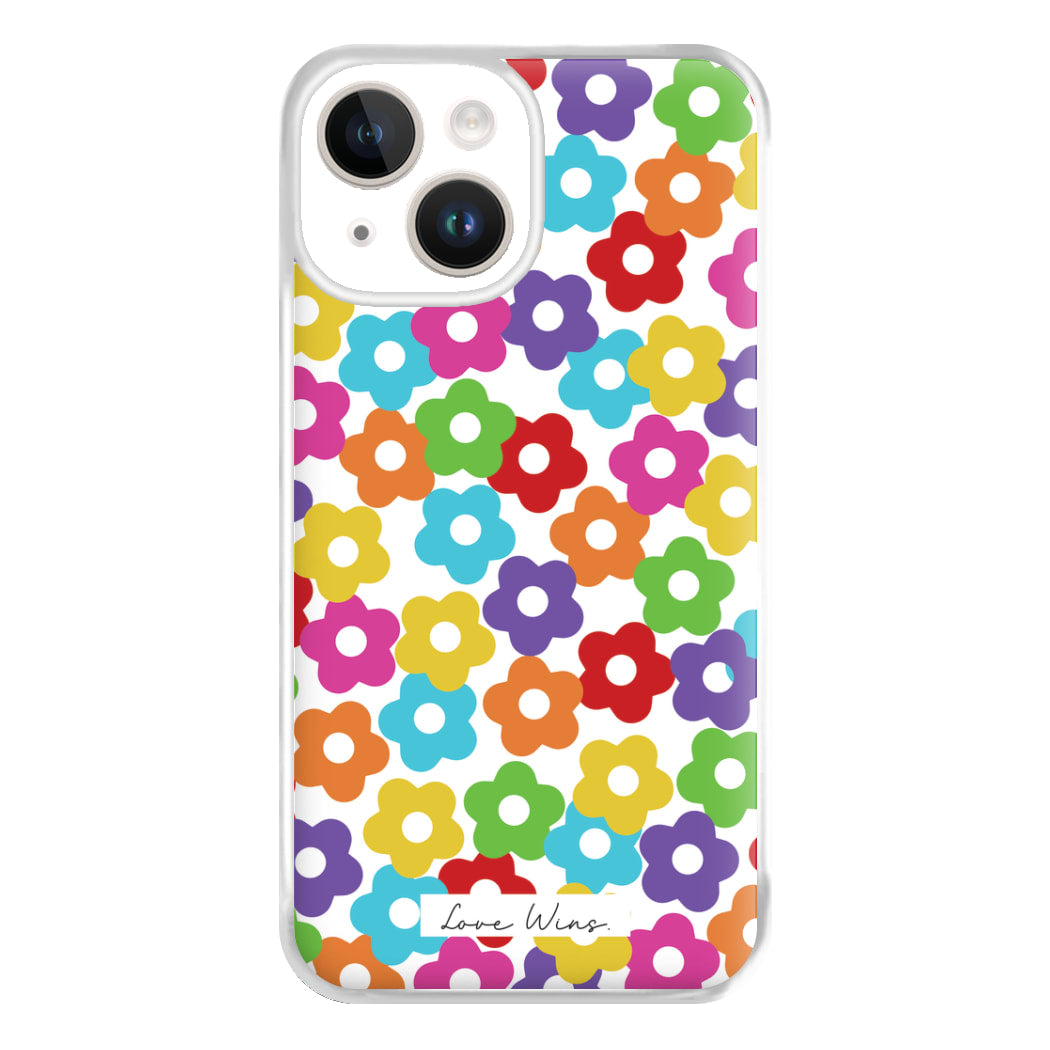 Rainbow Flowers Phone Case for iPhone 14