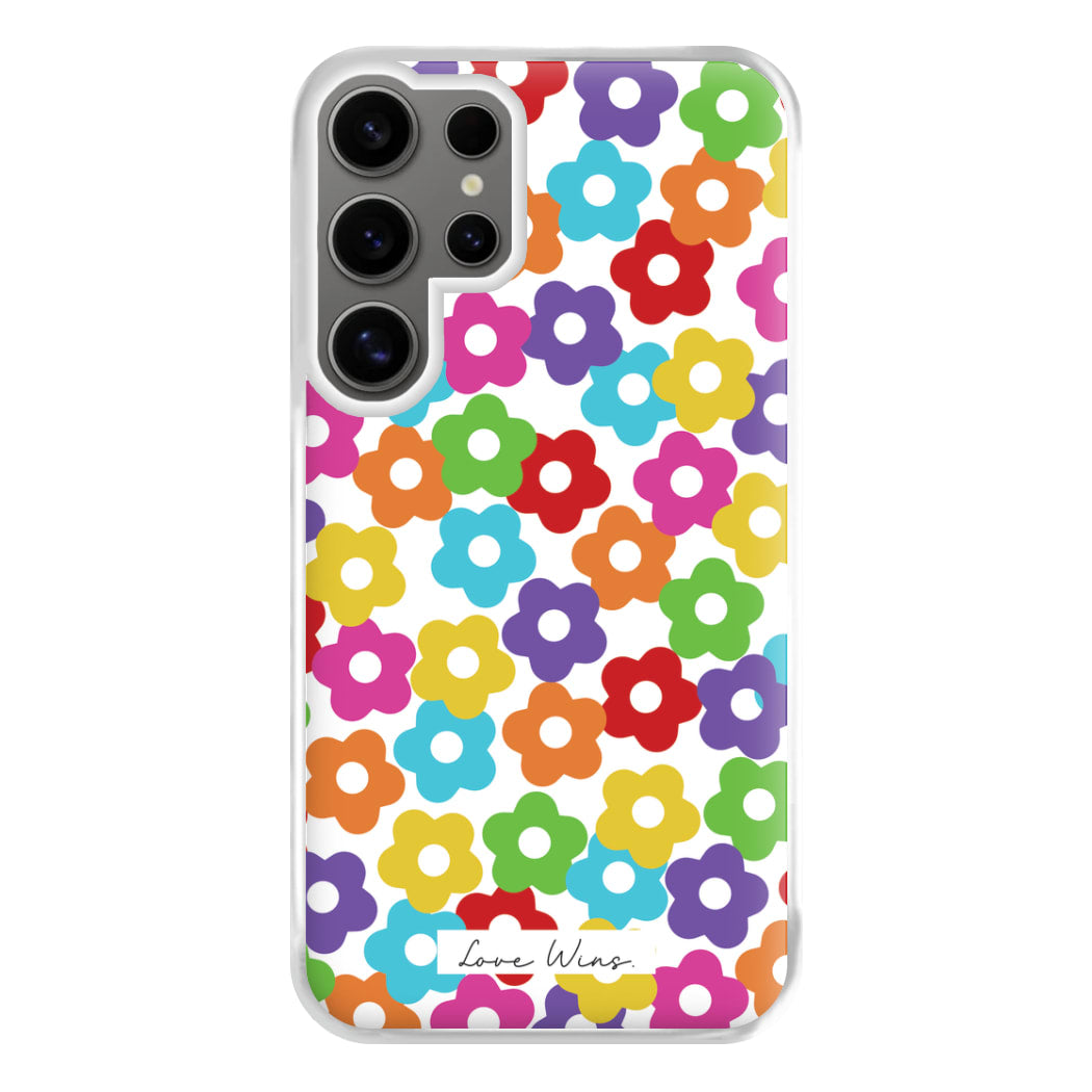 Rainbow Flowers Phone Case for Galaxy S24 Ultra