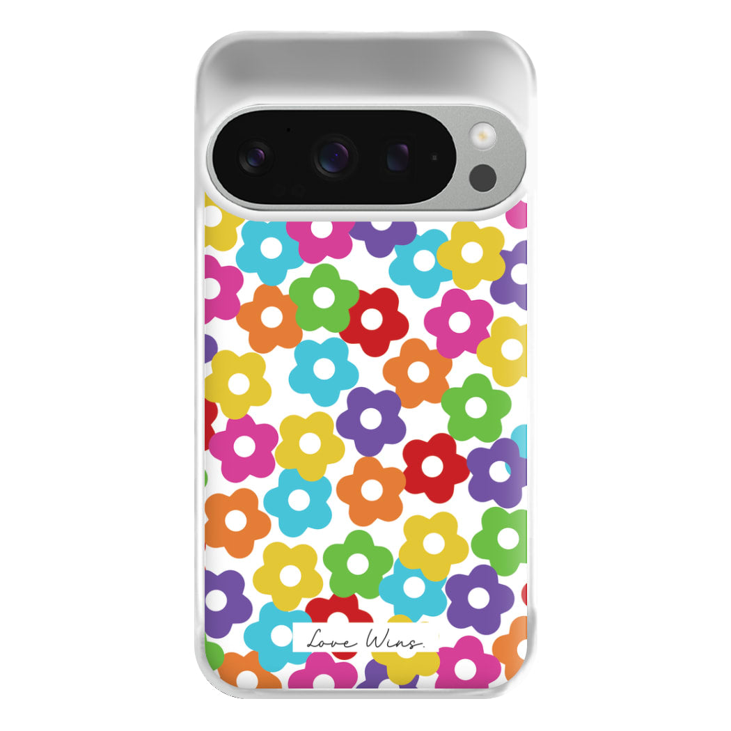 Rainbow Flowers Phone Case for Google Pixel 9 Pro XL