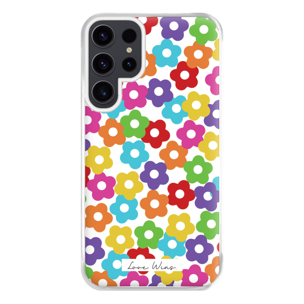 Rainbow Flowers Phone Case for Galaxy S23 Ultra