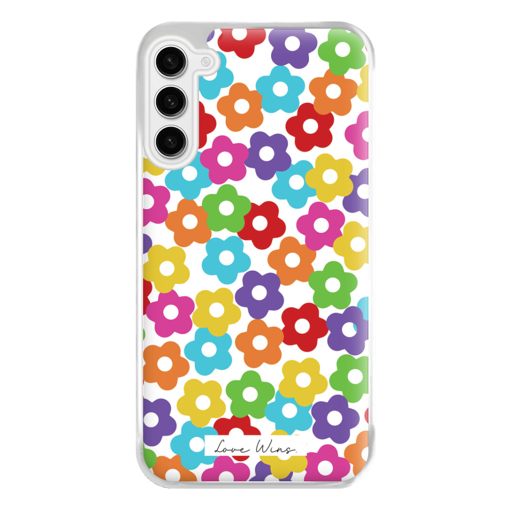 Rainbow Flowers Phone Case for Galaxy S23FE