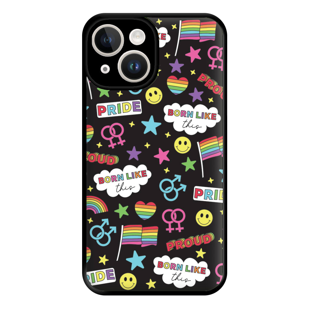 Dark Pride Stickers Phone Case for iPhone 14