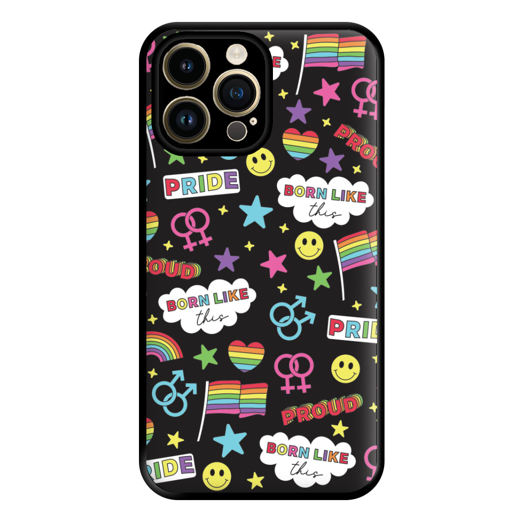 Dark Pride Stickers Phone Case for iPhone 14 Pro Max