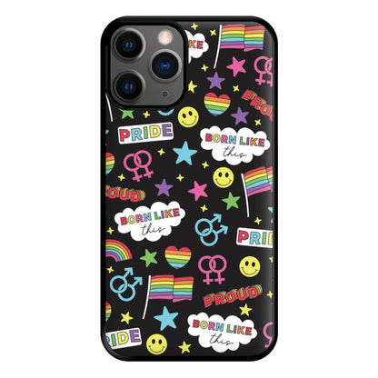 Dark Pride Stickers Phone Case for iPhone 12 Pro Max