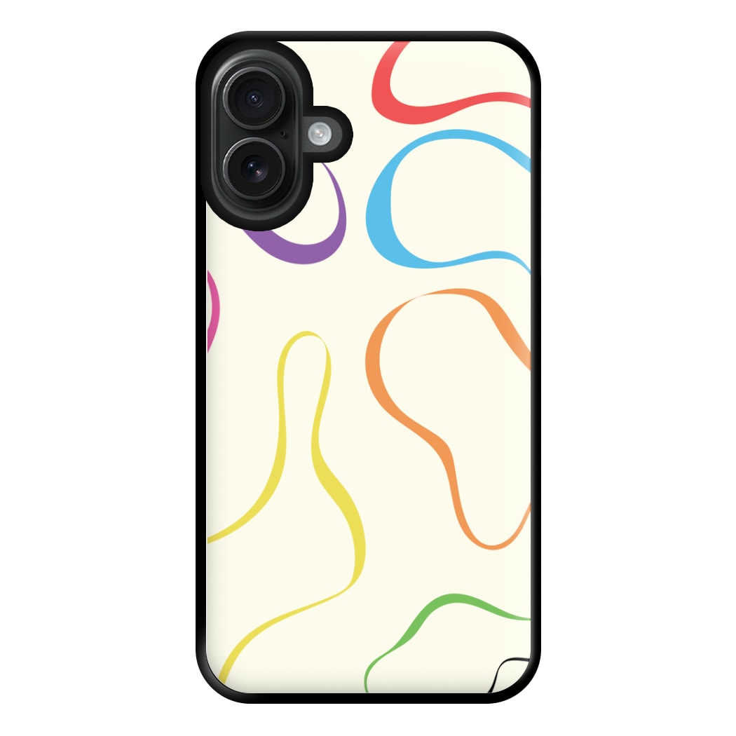 Rainbow Ribbons Phone Case for iPhone 16 Plus