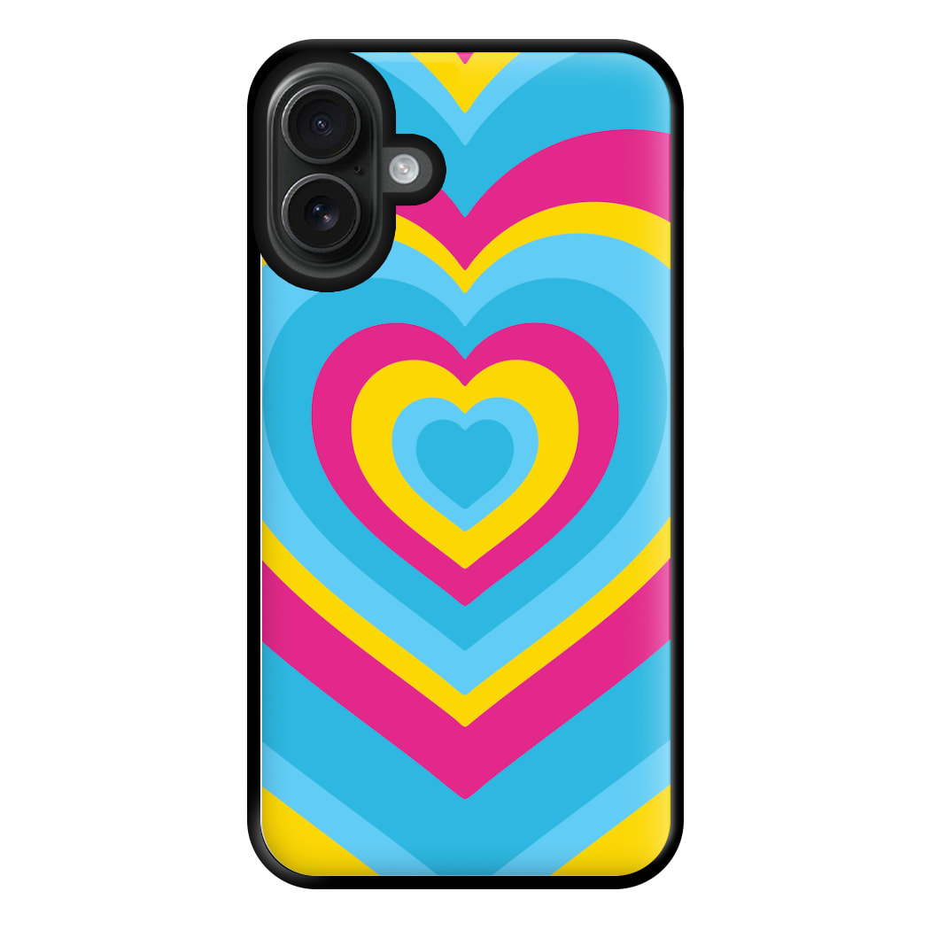 Pansexual Pride Heart Phone Case for iPhone 16 Plus