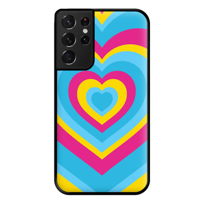 Pansexual Pride Heart Phone Case for Galaxy S21 Ultra