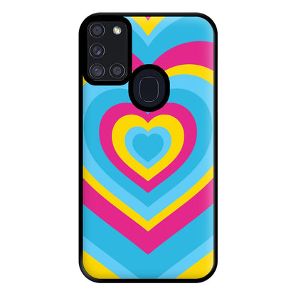 Pansexual Pride Heart Phone Case for Galaxy A21s