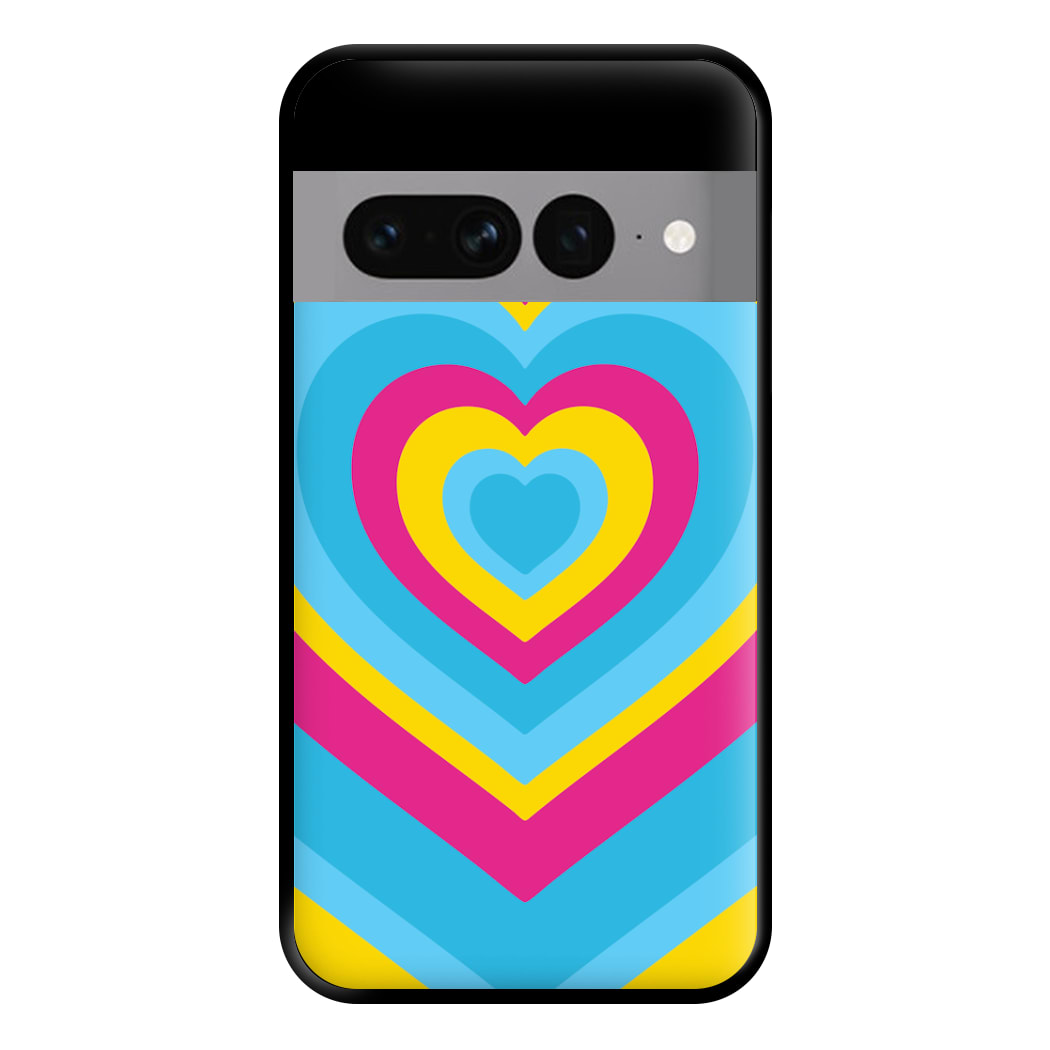 Pansexual Pride Heart Phone Case for Google Pixel 7 Pro