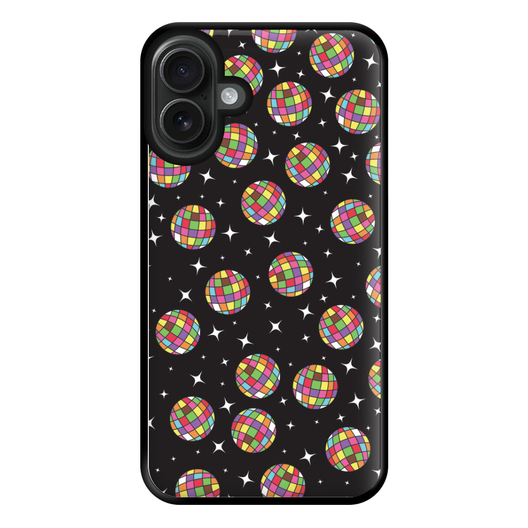 Rainbow Discoballs Phone Case for iPhone 16 Plus