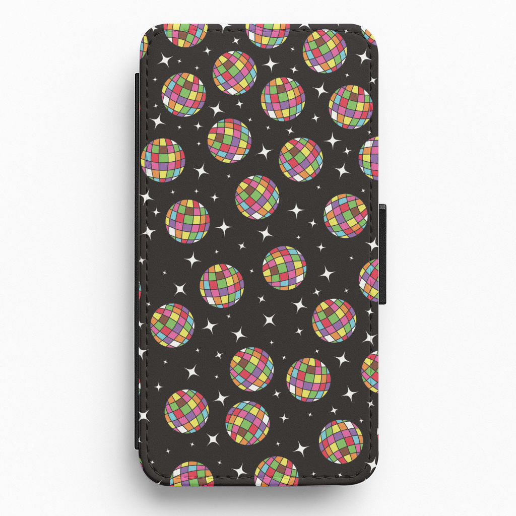 Rainbow Discoballs Flip / Wallet Phone Case