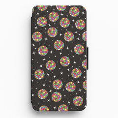 Rainbow Discoballs Flip / Wallet Phone Case