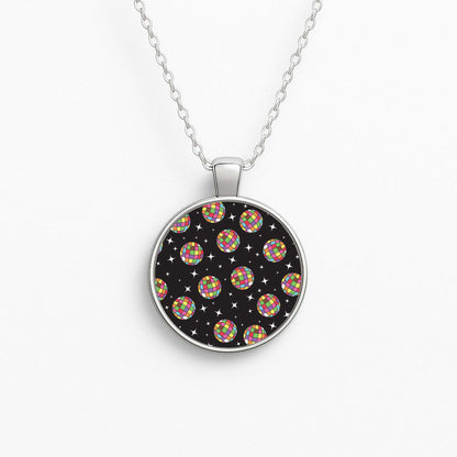 Rainbow Discoballs Circle Necklace