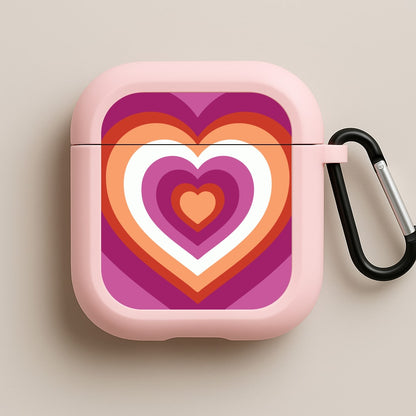 Lesbian Pride Heart Pink AirPods Case