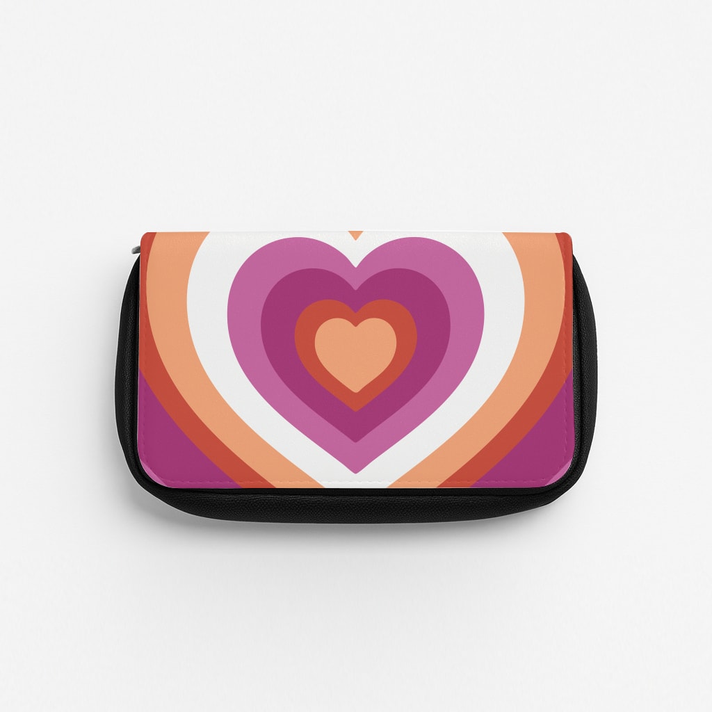 Lesbian Pride Heart Pencil Case