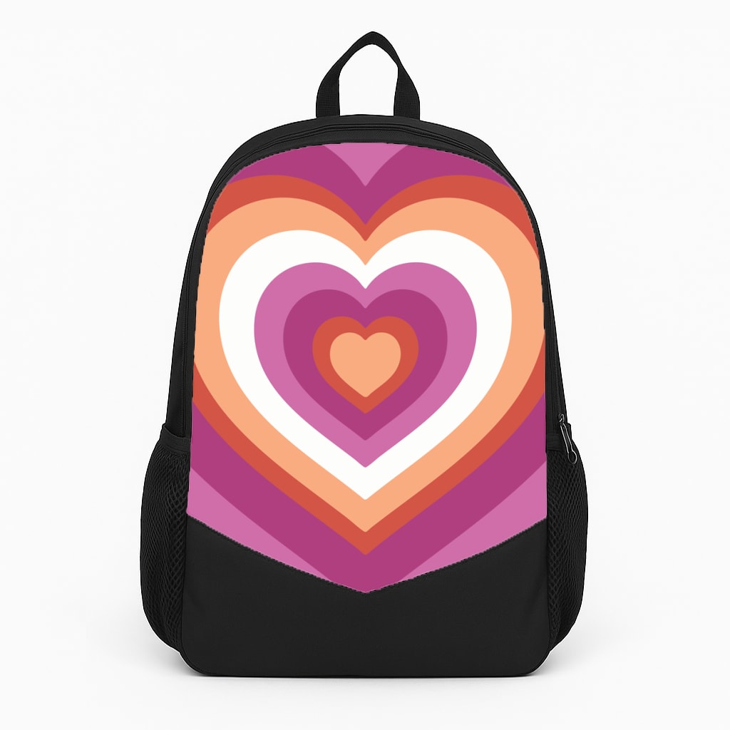 Lesbian Pride Heart Backpack