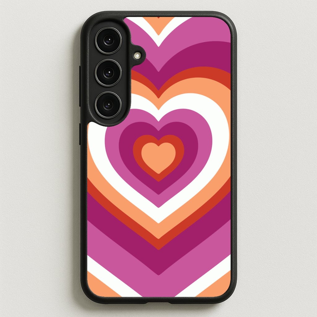 Lesbian Pride Heart Phone Case for Galaxy S25FE