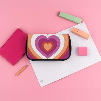 Lesbian Pride Heart Pencil Case