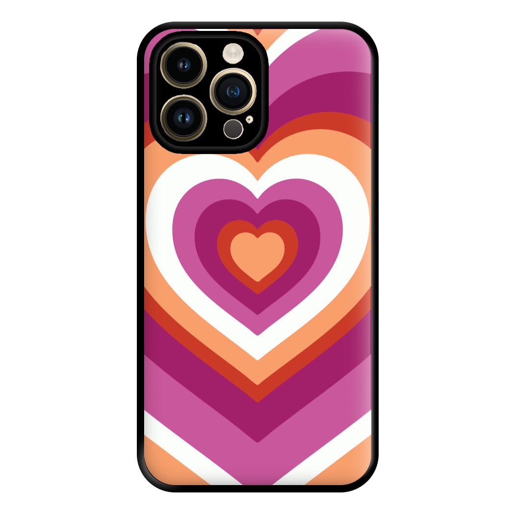 Lesbian Pride Heart Phone Case for iPhone 14 Pro Max