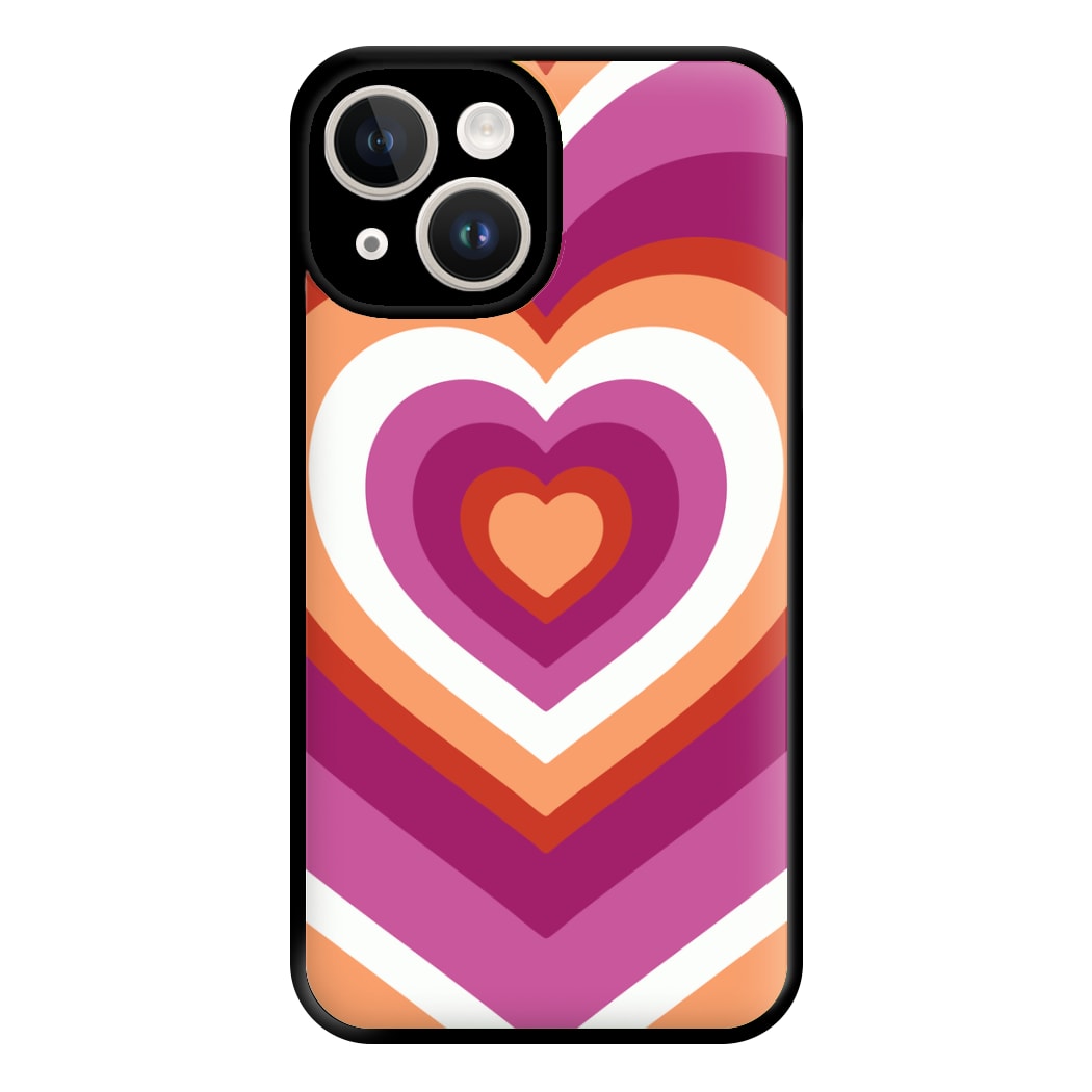 Lesbian Pride Heart Phone Case for iPhone 14