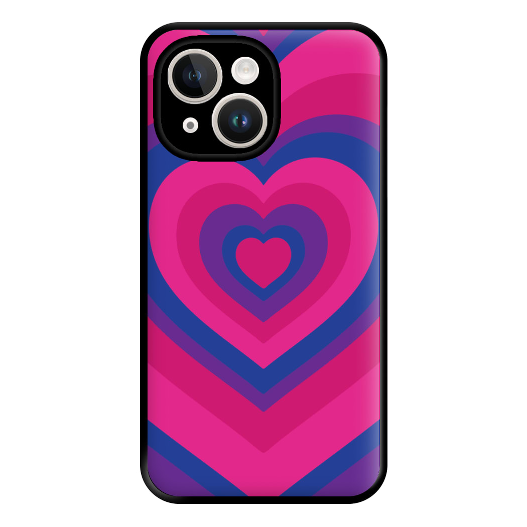 Bisexual Pride Heart Phone Case for iPhone 14 Plus