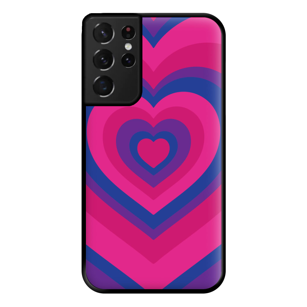 Bisexual Pride Heart Phone Case for Galaxy S21 Ultra