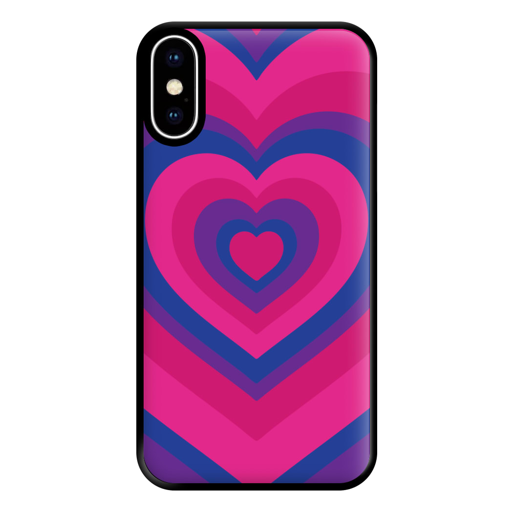 Bisexual Pride Heart Phone Case for iPhone XS Max