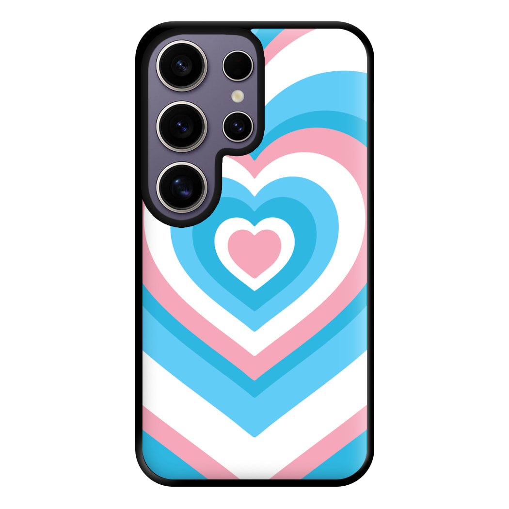 Trans Pride Heart Phone Case for Galaxy S25 Ultra