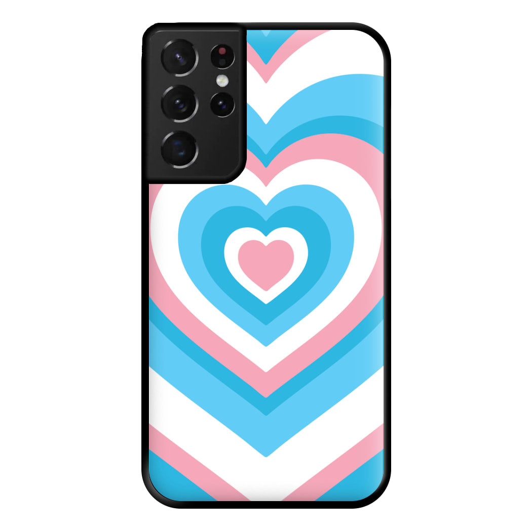 Trans Pride Heart Phone Case for Galaxy S21 Ultra