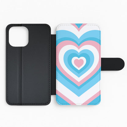 Trans Pride Heart Flip Phone Case