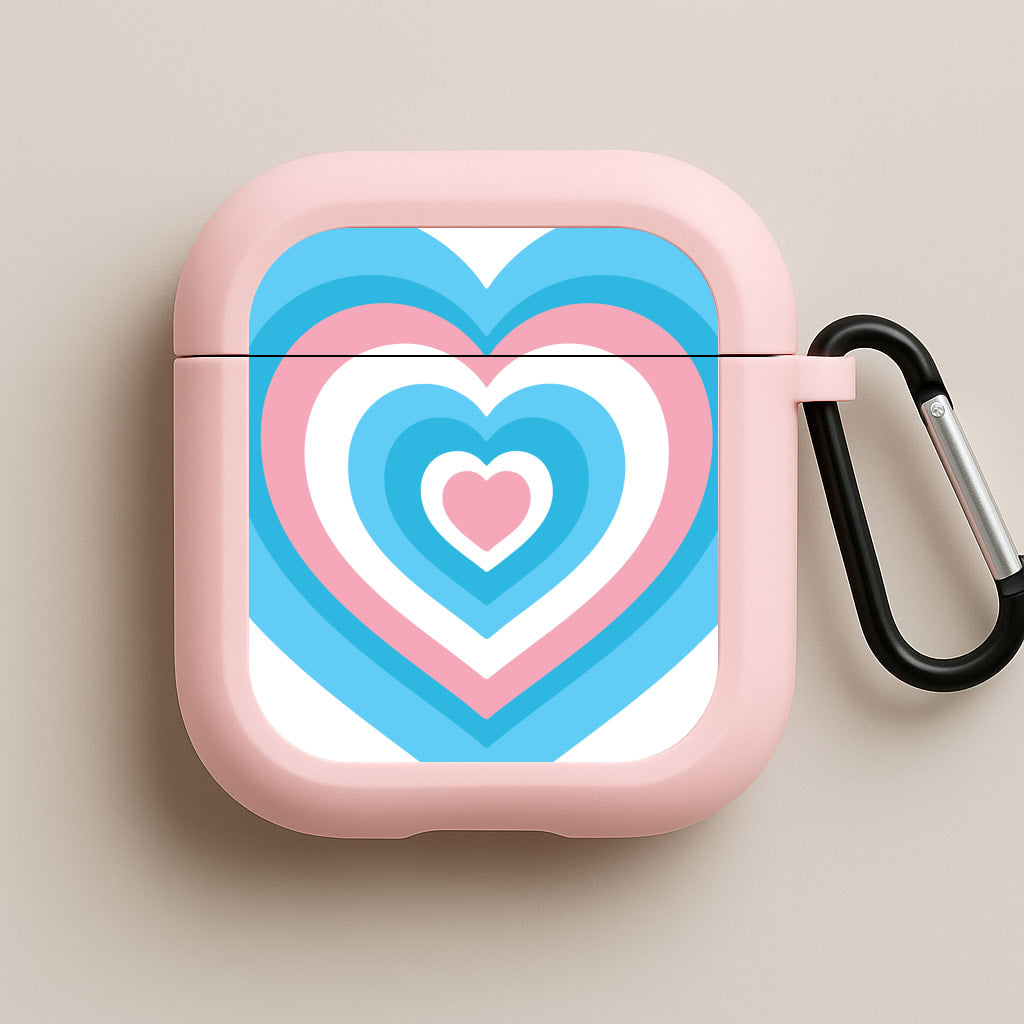 Trans Pride Heart Pink AirPods Case