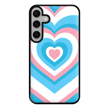 Trans Pride Heart Phone Case for Galaxy S24FE