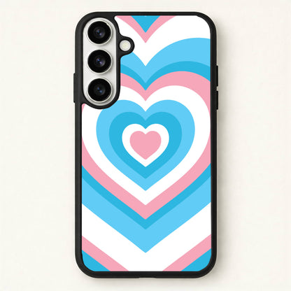 Trans Pride Heart Phone Case for Galaxy S26 Plus