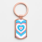 Trans Pride Heart Luxury Keyring 4