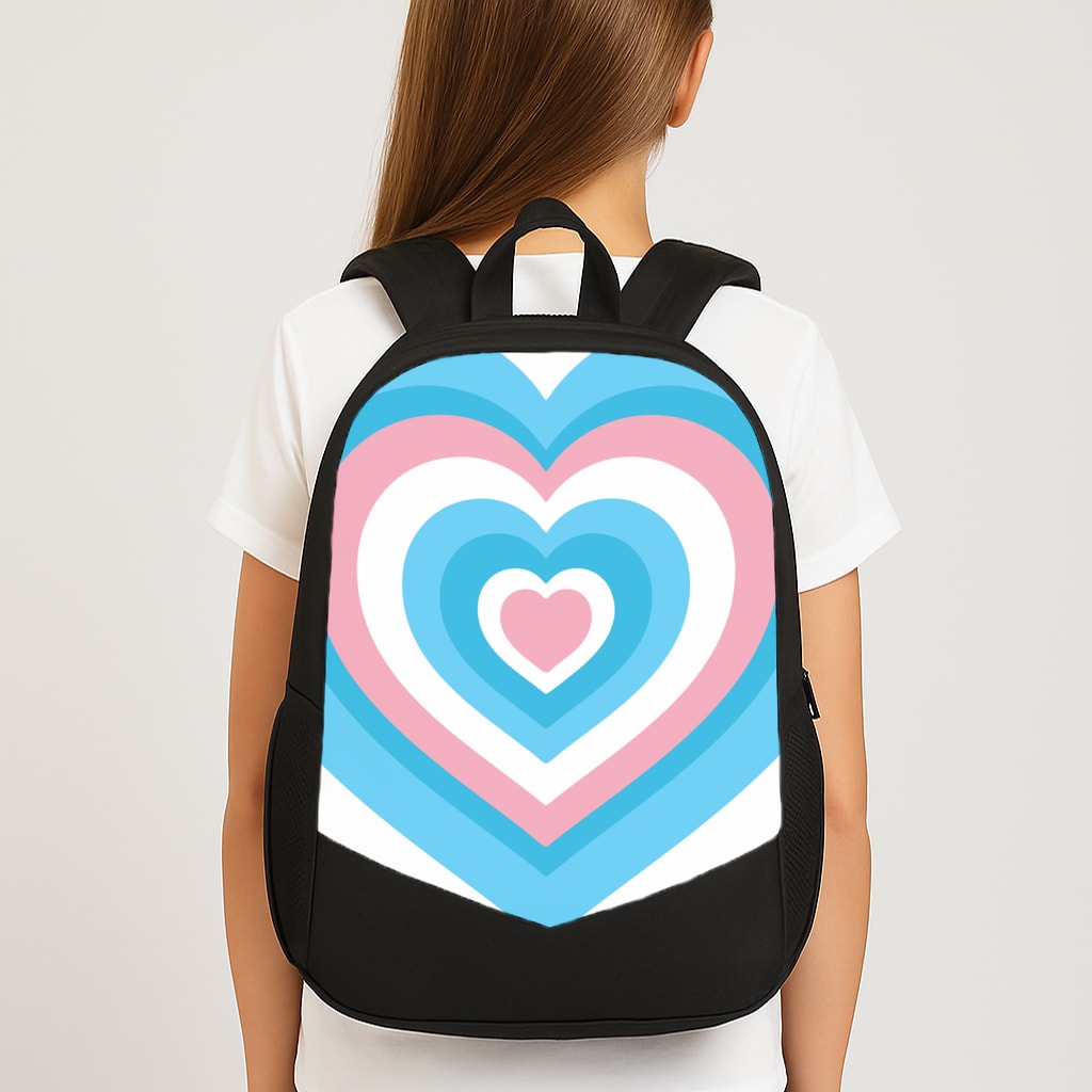 Trans Pride Heart Large School Bag