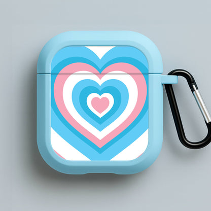 Trans Pride Heart Blue AirPods Case