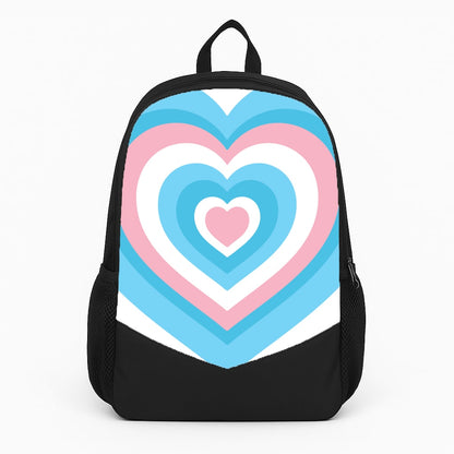 Trans Pride Heart Large Backpack