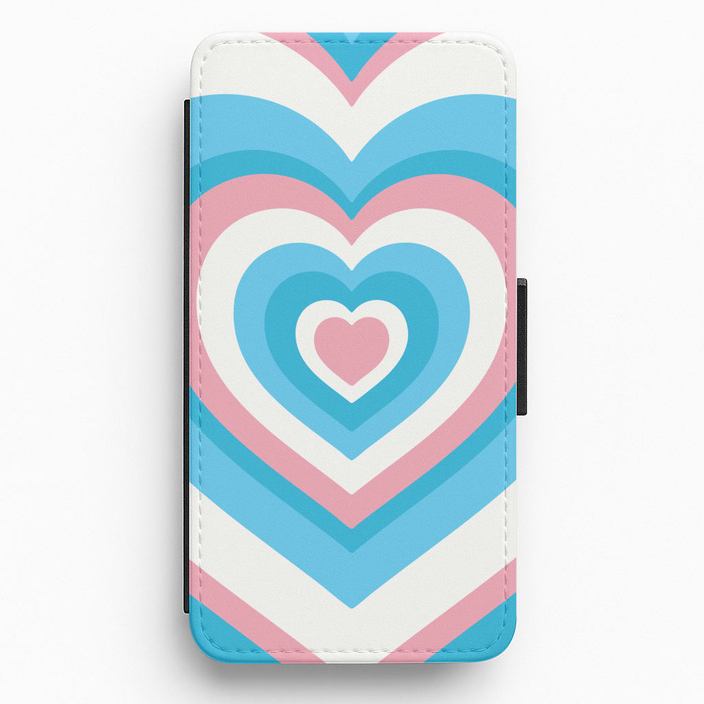 Trans Pride Heart Flip / Wallet Phone Case
