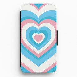 Trans Pride Heart Flip / Wallet Phone Case
