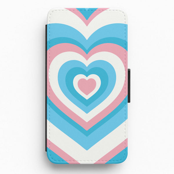 Trans Pride Heart Flip / Wallet Phone Case