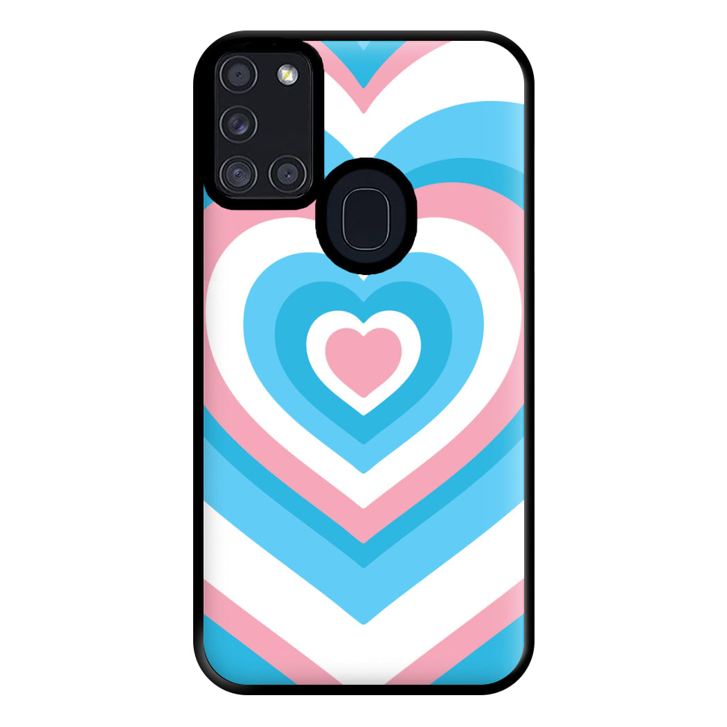 Trans Pride Heart Phone Case for Galaxy A21s