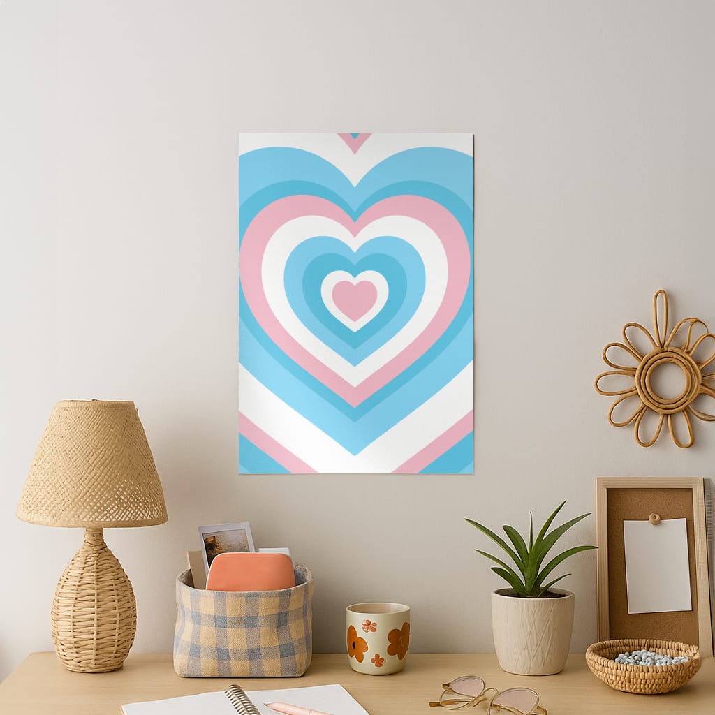 Trans Pride Heart Art Print