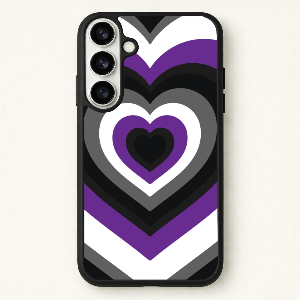 Asexual Pride Heart Phone Case for Galaxy S26 Plus