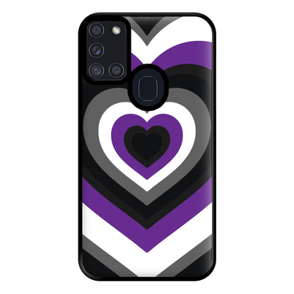 Asexual Pride Heart Phone Case for Galaxy A21s